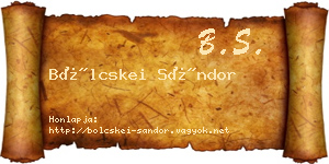Bölcskei Sándor névjegykártya